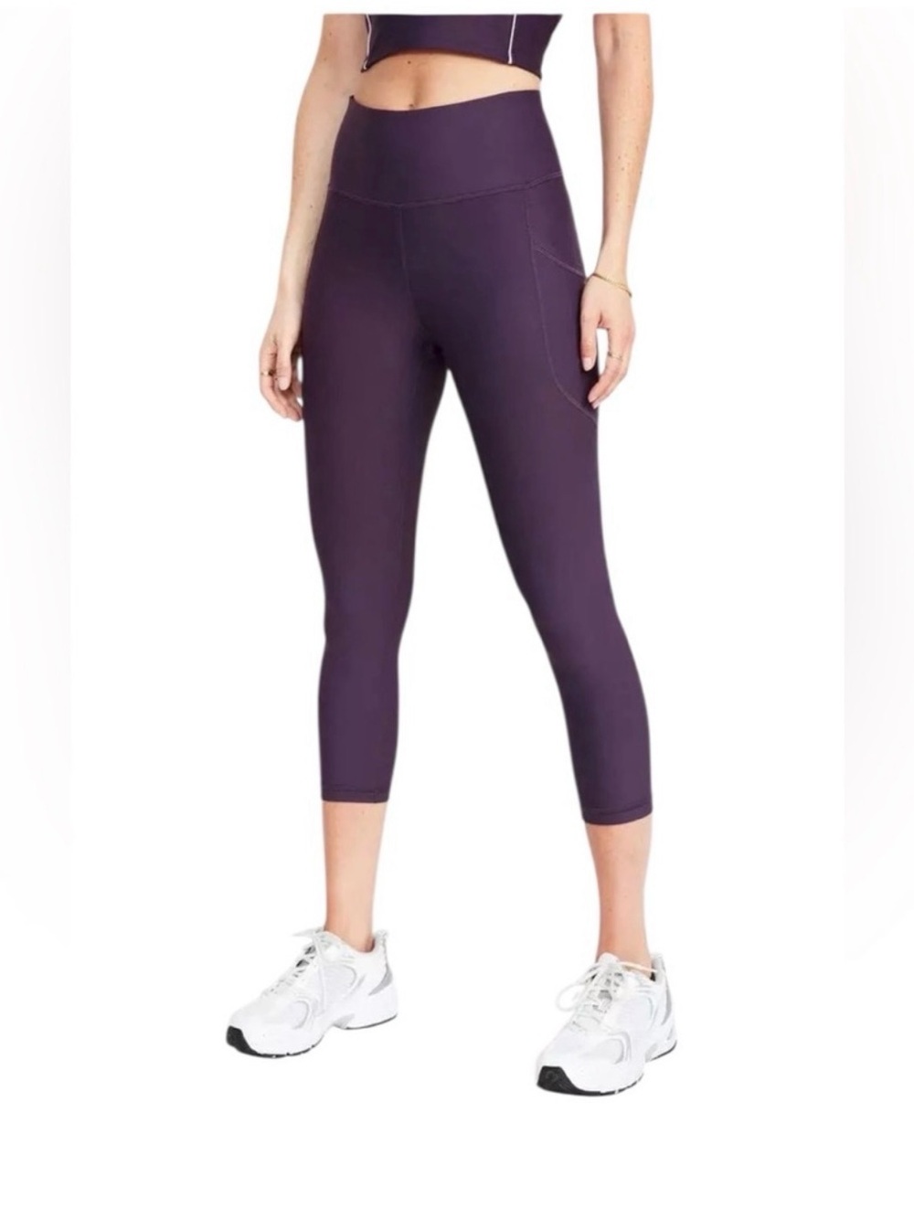 Old Navy High-Waist 7/8 Performance Leggings - Plum Purple